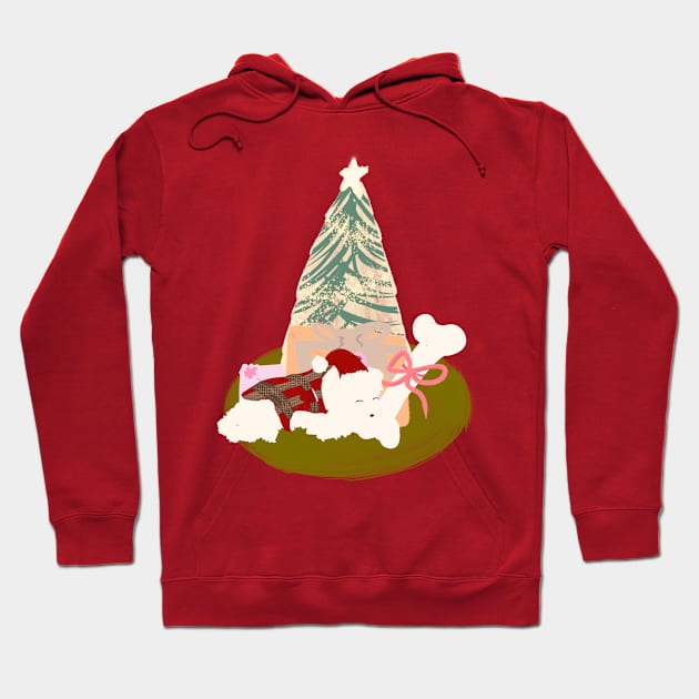 Christmas Maltipoo Hoodie by PatternbyNOK